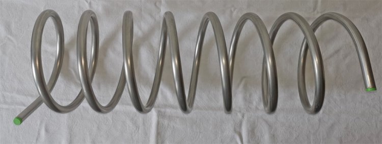 5 m Edelstahl-Rohrspirale, Rohrdurchmesser 15 mm - zum Schließen ins Bild klicken